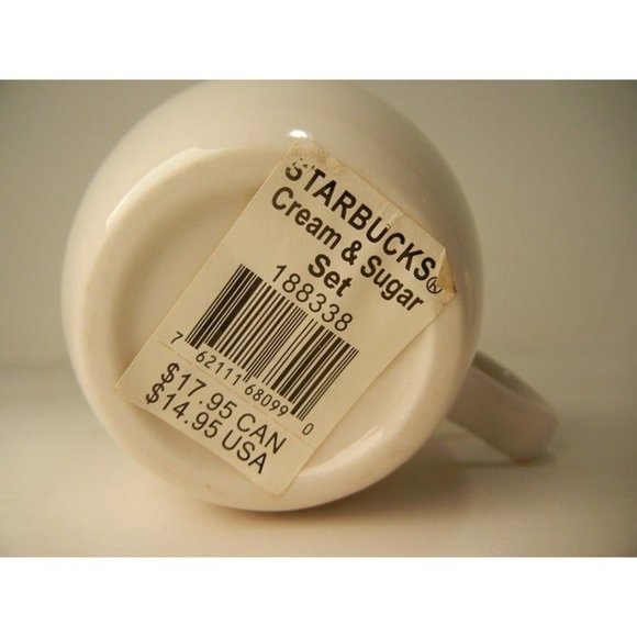 Starbucks Branded covered sugar and creamer & spoon New, white ceramic - Picture 8 of 9